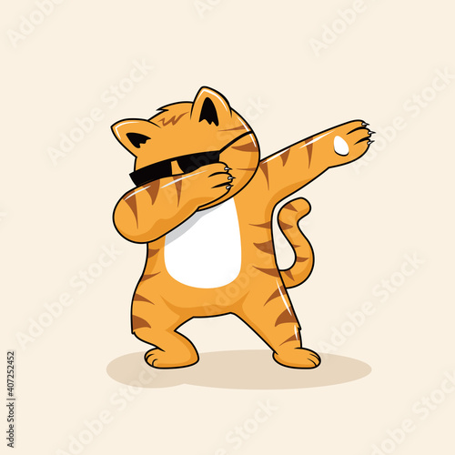 Cat Dabbing Dance Cartoon Kitty Dab Animals
