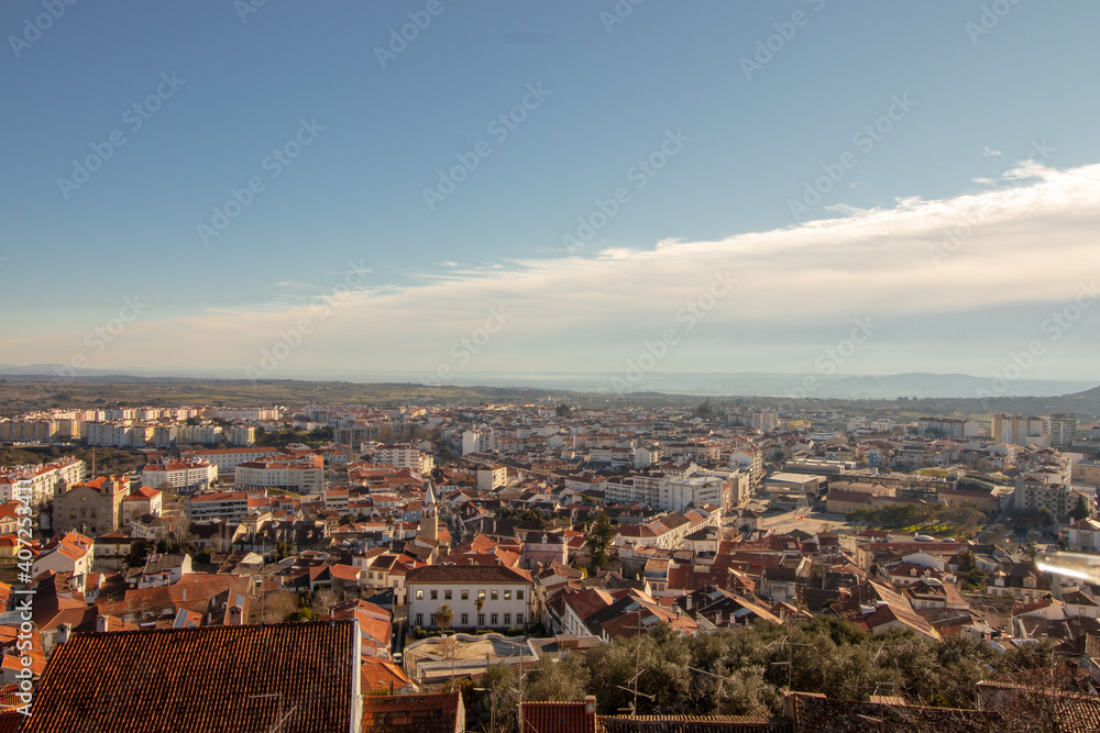 Panoramic view of the city of Castelo Branco, view of the city castle, Portugal