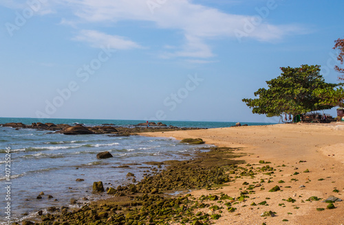 the coastline and the beach by the Gulf of Thailand Asia