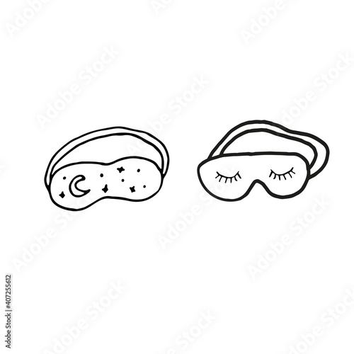 Sleep mask. Vector illustration. Hand drawing.