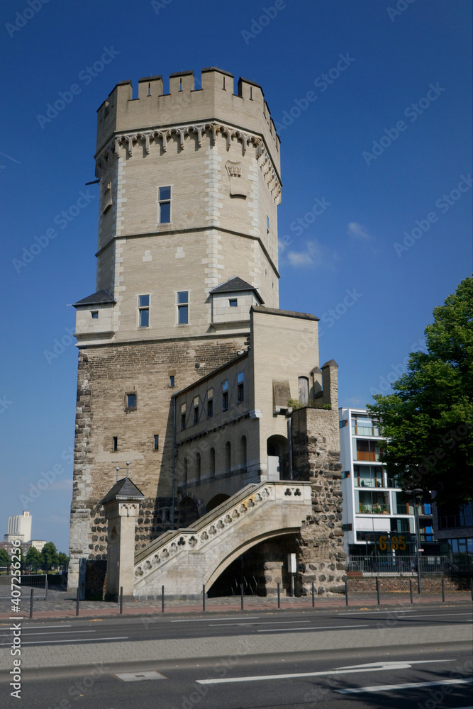 medieval fortified tower Bayenturm, part of the remains of the historical city wall of Cologne