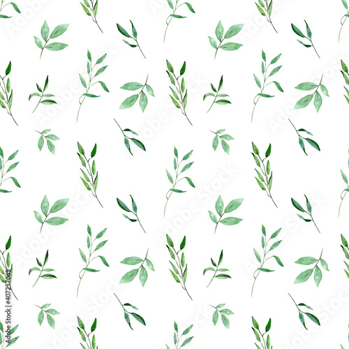 Leaves seamless pattern. Backgrounds and wallpapers for fabric  packaging  decorative print  textile. Watercolor floral illustration. 