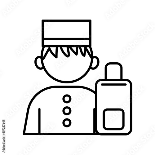 profession bellboy worker avatar line style icon