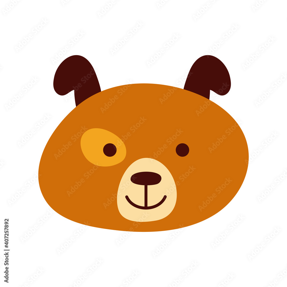 cute dog little animal head character cute dog little animal head character