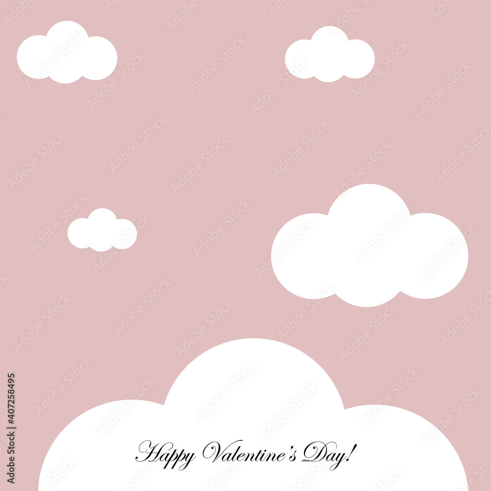 Valentines day card, pink design vector illustration