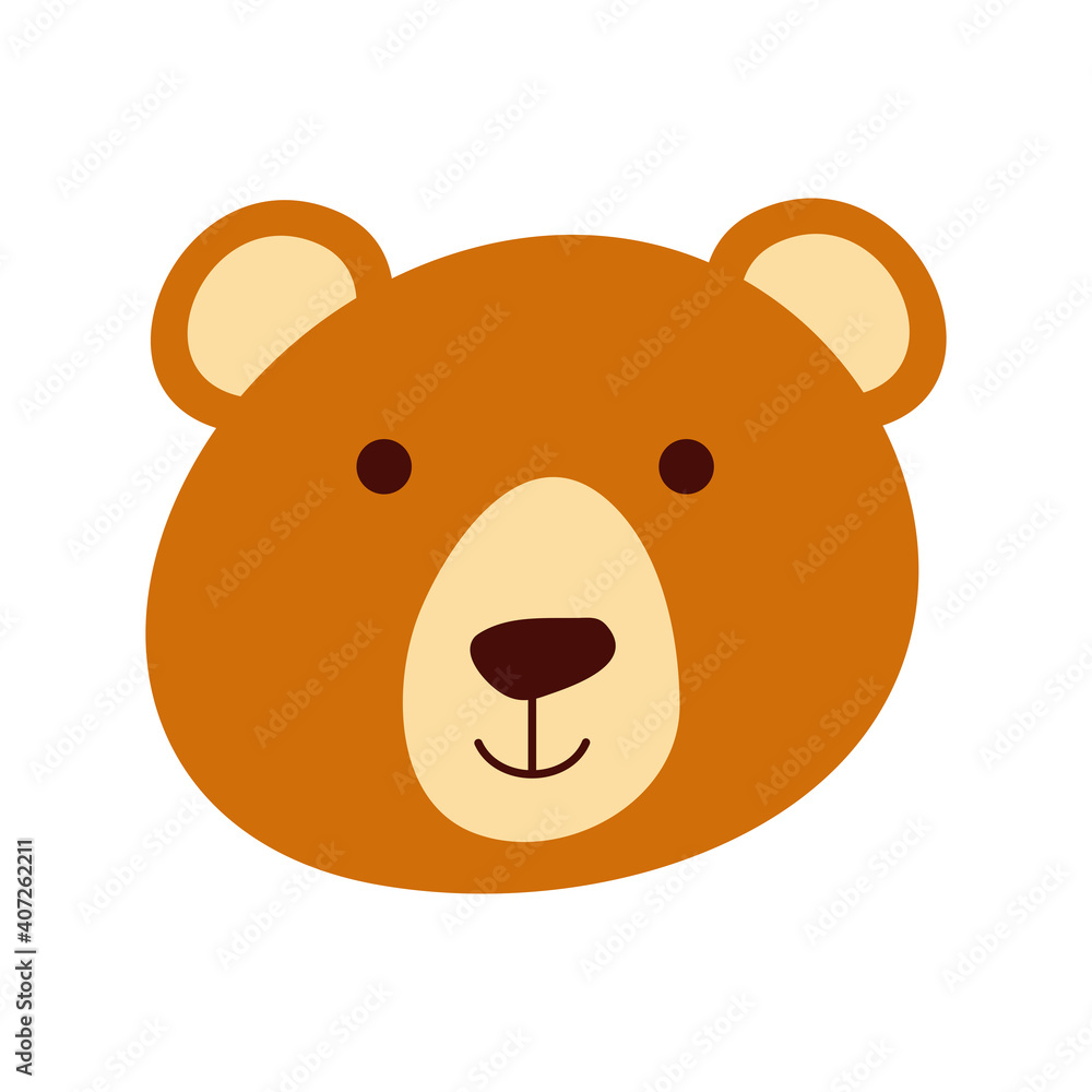 cute bear little animal head character cute bear little animal head character