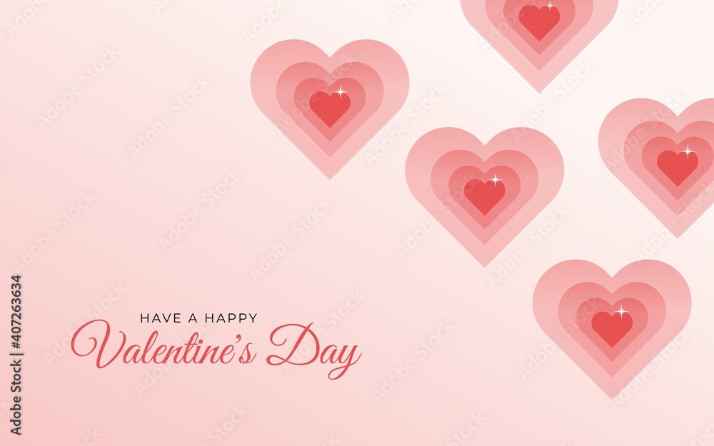 Valentine's day background with paper elements in shape of heart. Vector illustration with 3D papercut effect. Wallpapers, invitation, banner, greeting card. EPS 04.