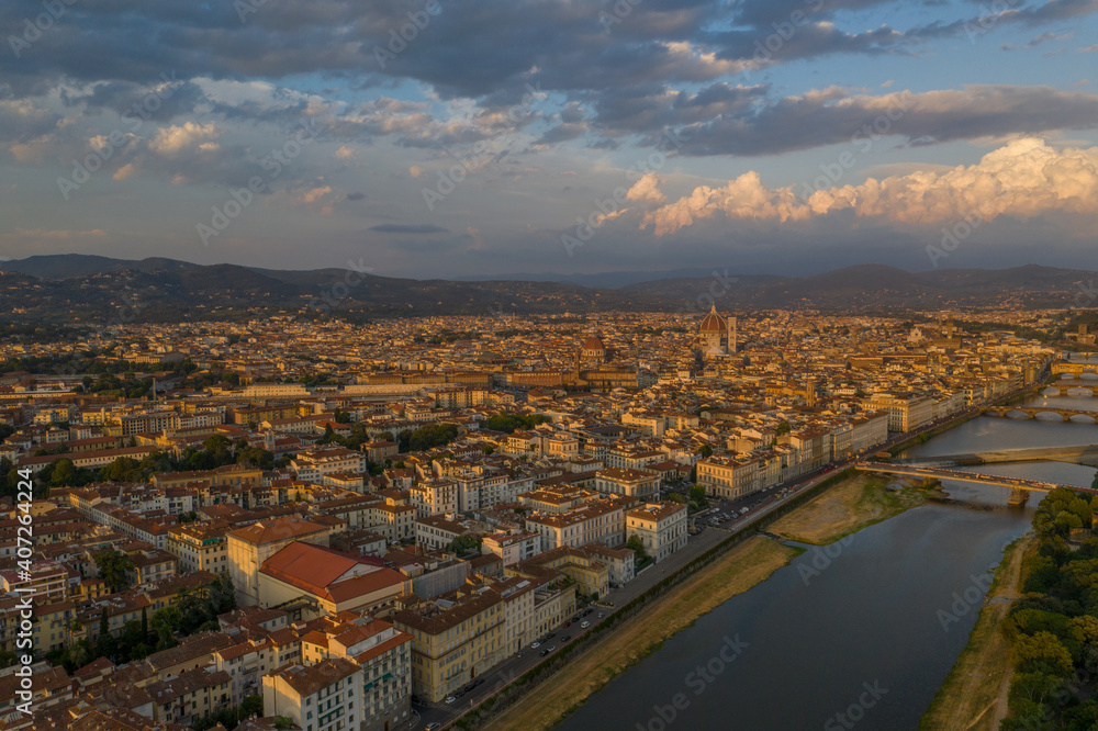 Florence Italy aerial view