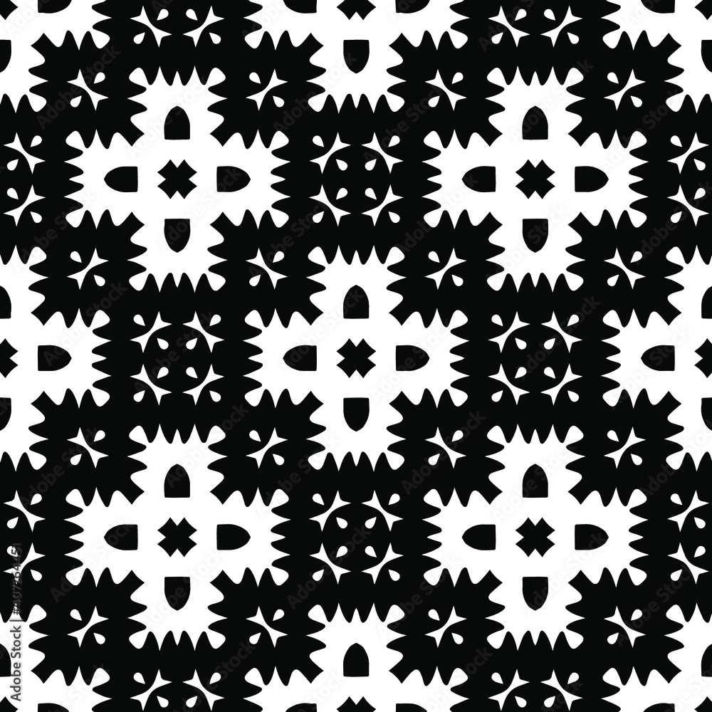 Black and white texture. seamless geometric pattern. 