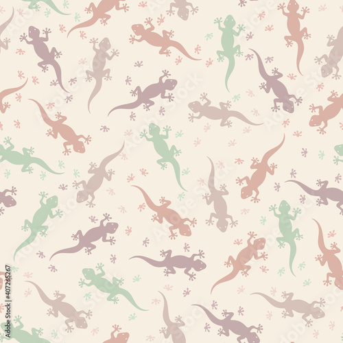 Seamless repeating pattern of lizzards