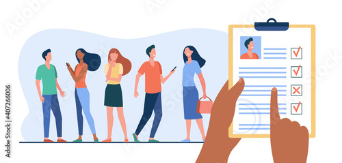 HR professional choosing job candidate
