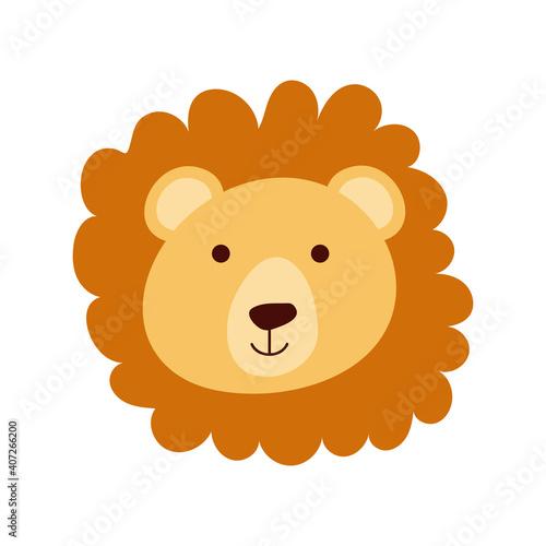 Fototapeta Naklejka Na Ścianę i Meble -  cute lion little animal head character