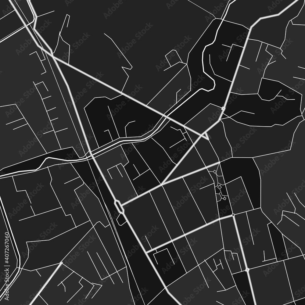 Lushnje, Albania dark vector art map