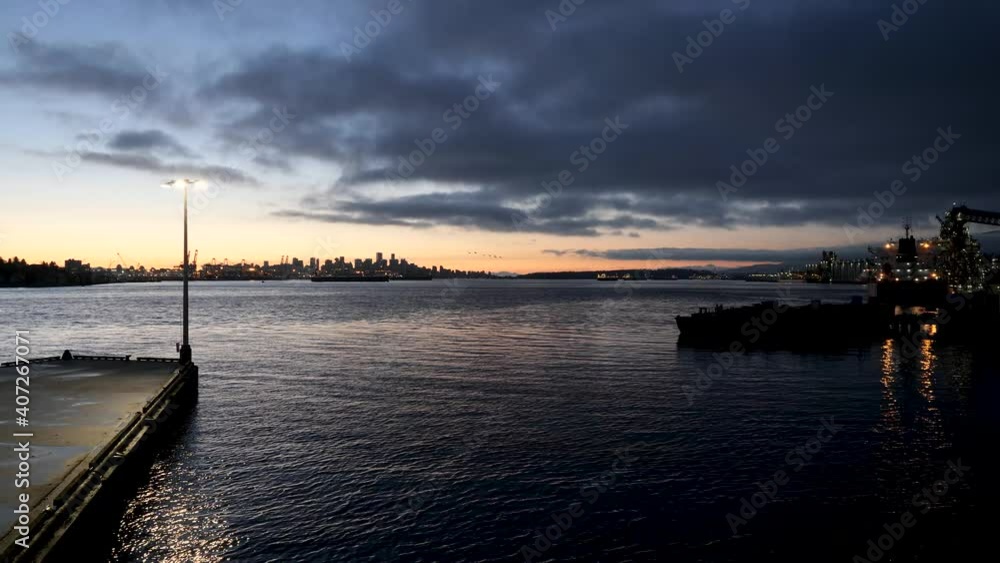 Burrard Inlet and Vancouver Harbour at sunset Burrard Inlet and Vancouver Harbour at sunset