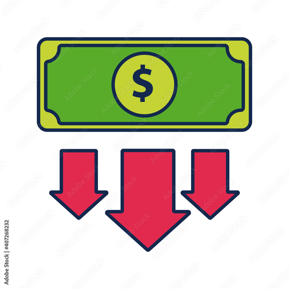 bill money dollar with arrows up flat style icon bill money dollar with arrows up flat style icon