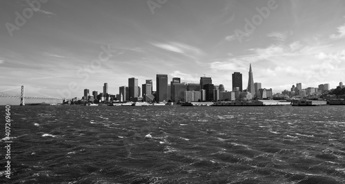 Black and white panoramic v...