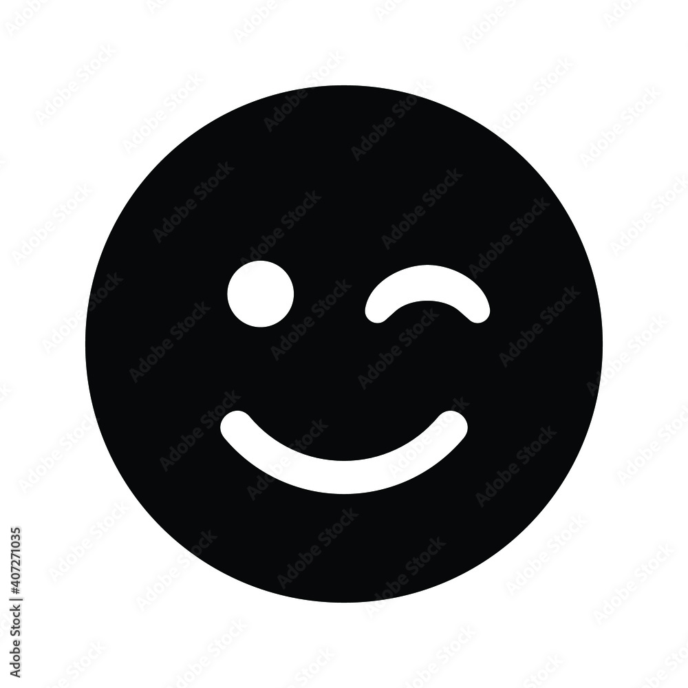 smiling face wink positive people emotion vector image