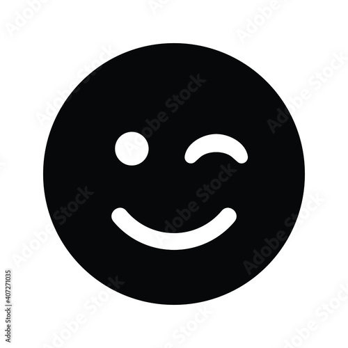 smiling face wink positive people emotion vector image