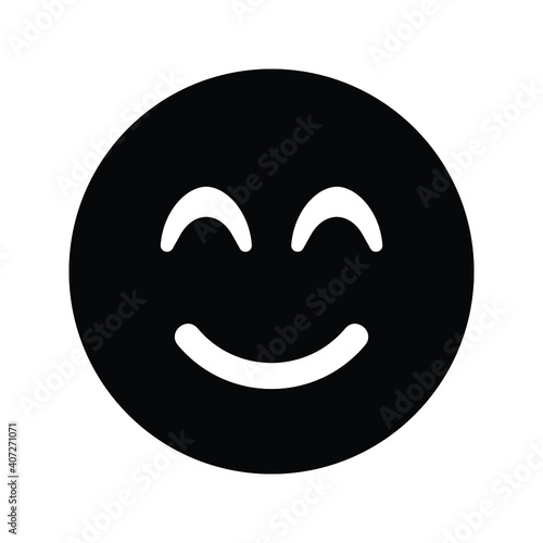 Smile beam Icon face in black