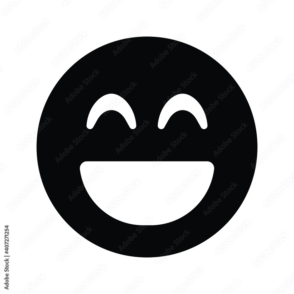 Smile beam Icon face in black Smile beam Icon face in black