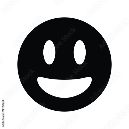 Simple emoticon emoji smile laugh face icon vector
