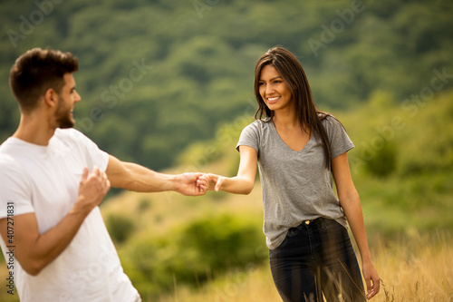 Happy young couple in love ...