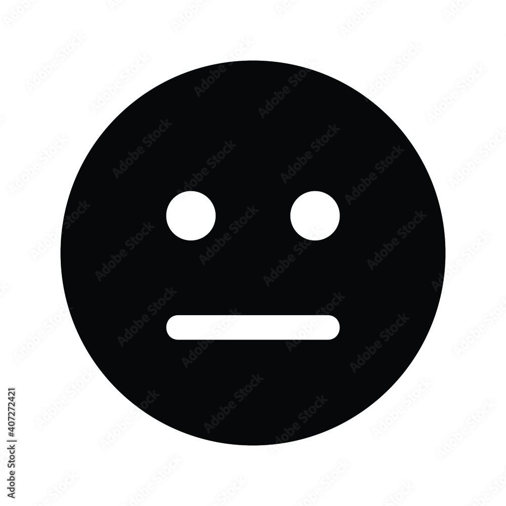 Meh face emoticon vector icon Meh face emoticon vector icon