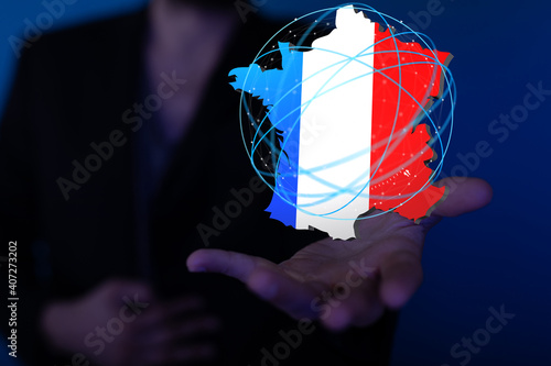 3d Digital France map count...