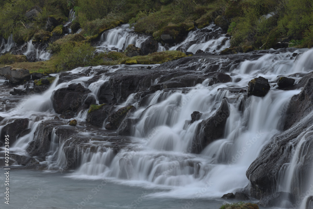 Fototapeta premium Hraunfossar Waterfalls in western Iceland