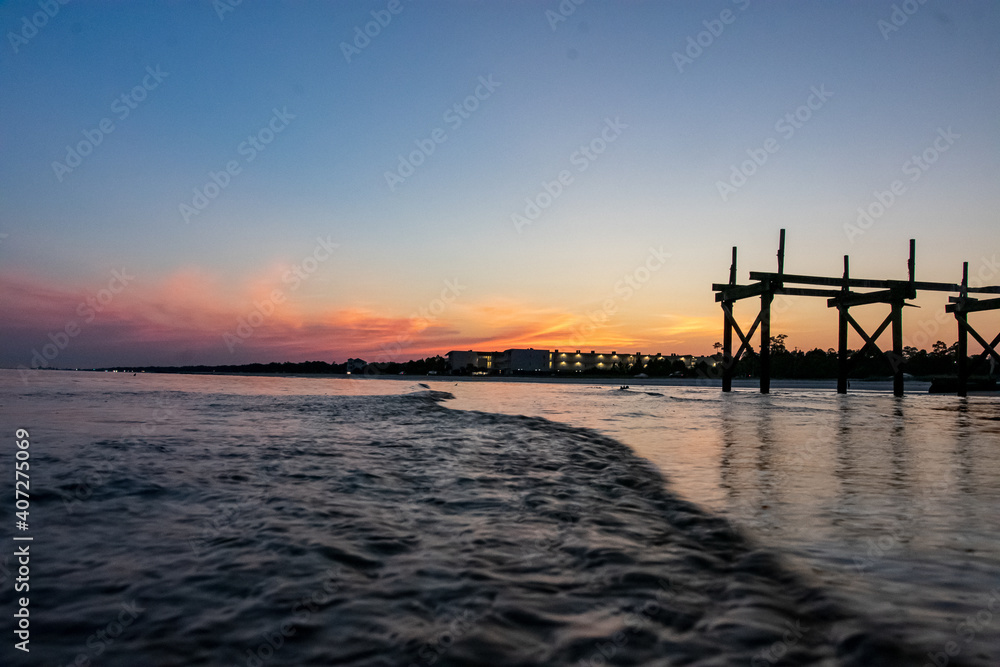 sunset at the pier