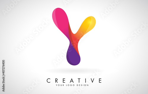 Colorful rounded Letter Y Creative Logo Design. Friendly Corporate Entertainment Media Technology Digital Business template.