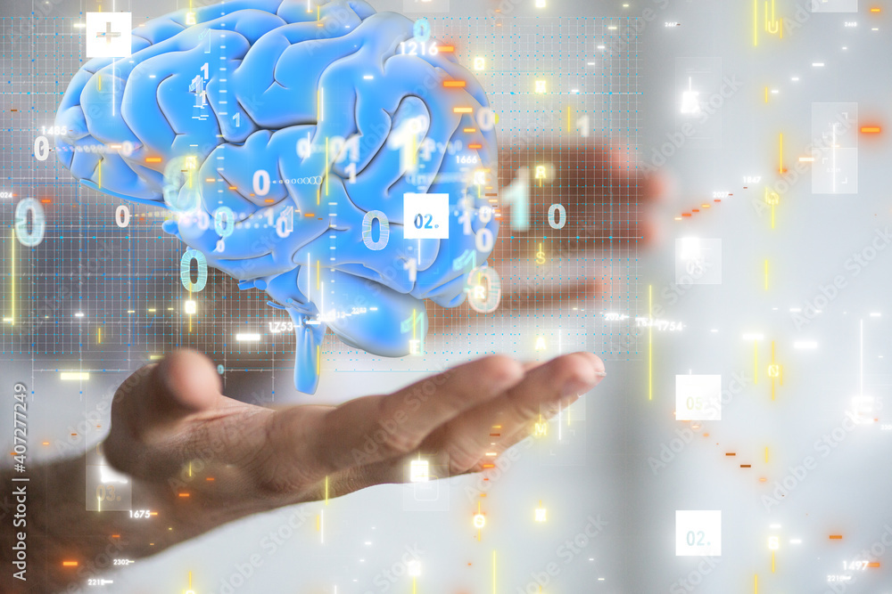 tech AI smart brain artificial system network digital tech AI smart brain artificial system network digital