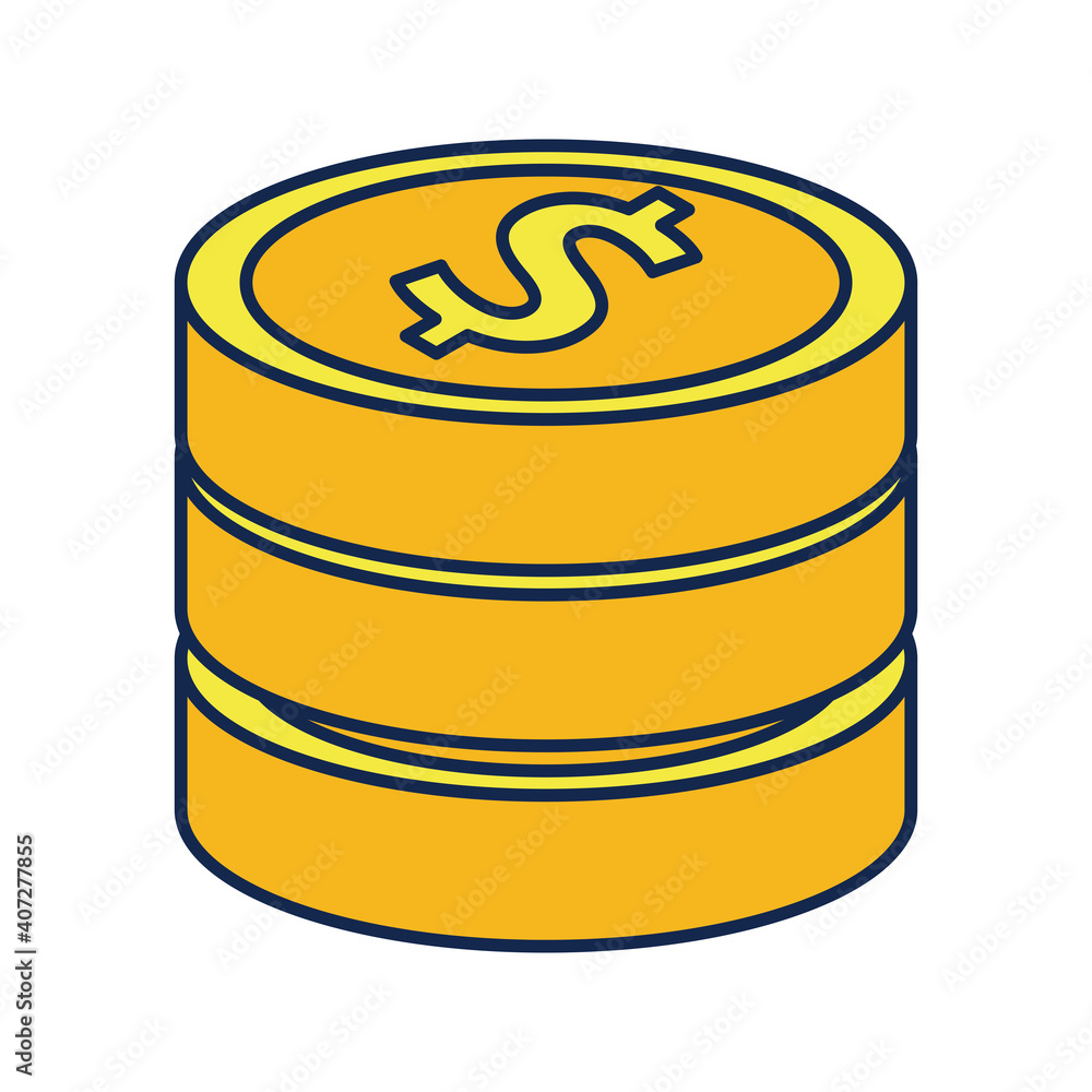 pile coins money dollars flat style icon pile coins money dollars flat style icon