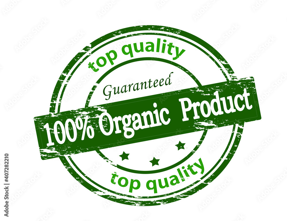 One hundred percent organic product One hundred percent organic product