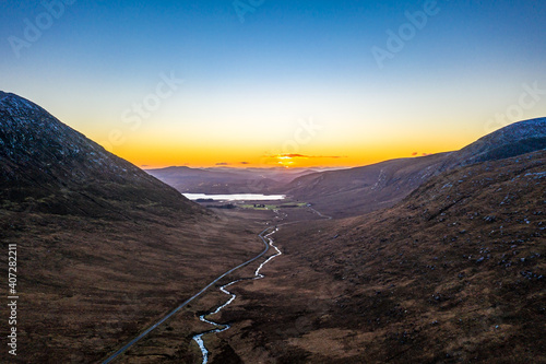 Aerial view of the Glenveagh National Park in County Donegal, Ireland photo