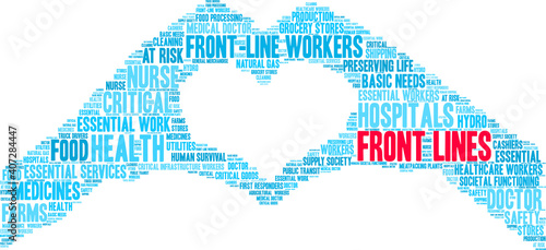 Front Lines word cloud on a white background.