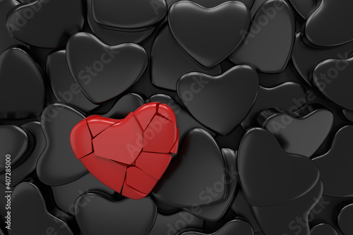 Slika na platnu Broken heart wallpaper design. 3D rendering.