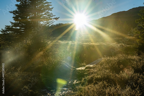 Sunrise at Lierne national park in Norway