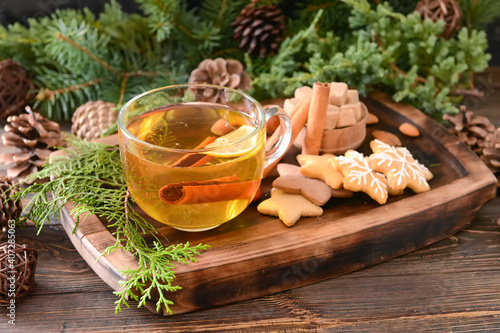 Warm winter tea with cinnam...