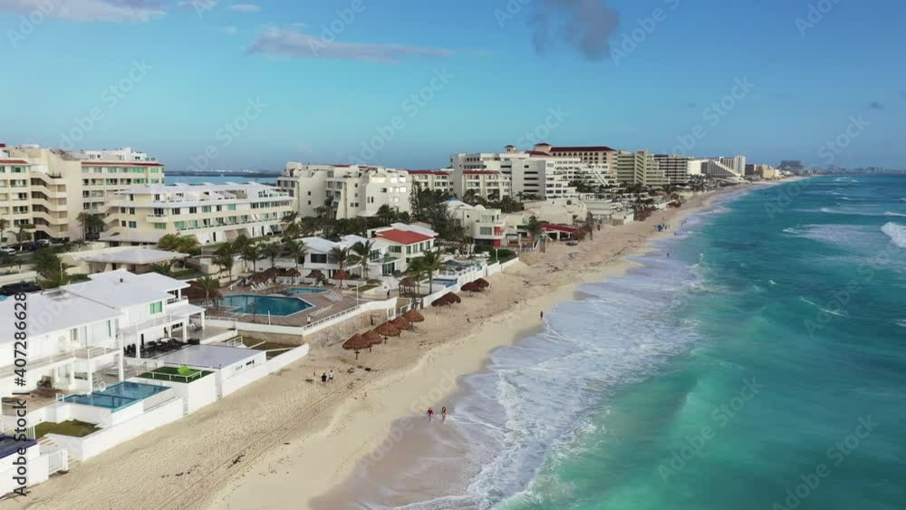 Cancun, Mexico - January 15, 2020 : Cancun, a Mexican city on the Yucatan Peninsula known for its beaches, resorts and nightlife. Shot during the COVID Pandemic, 2020. Cancun, Mexico - January 15, 2020 : Cancun, a Mexican city on the Yucatan Peninsula known for its beaches, resorts and nightlife. Shot during the COVID Pandemic, 2020.