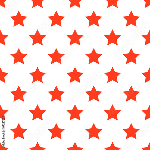 Red stars on white background.Seamless vector pattern. For decoration  printing design  cover surface design.