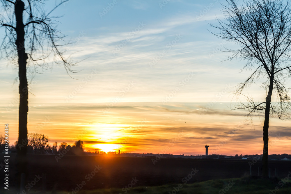 Obraz premium sunset in the city