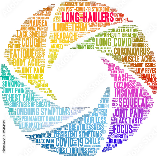 Long-Haulers Word Cloud on a white background.