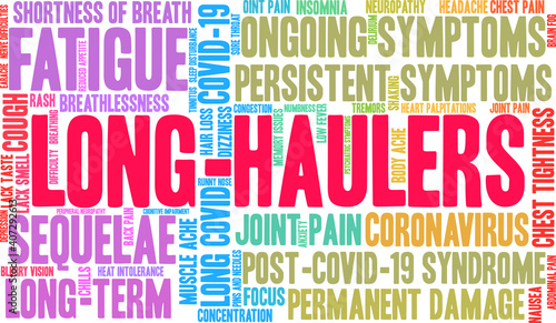 Long-Haulers Word Cloud on a white background. 