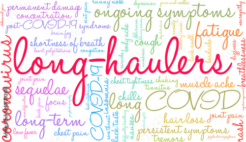 Long-Haulers Word Cloud on a white background.