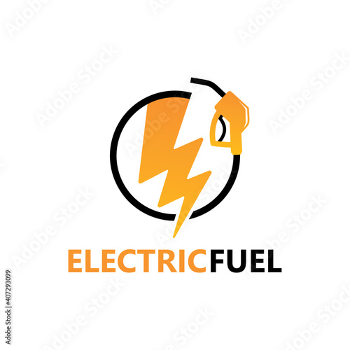 Electric fuel logo template design