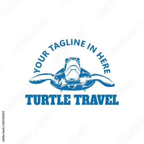 Turtle travel logo template design