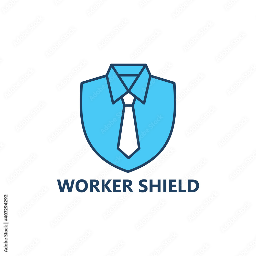 Worker shield logo template design Worker shield logo template design