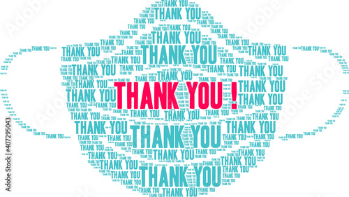 Thank You Word Cloud on a white background. 