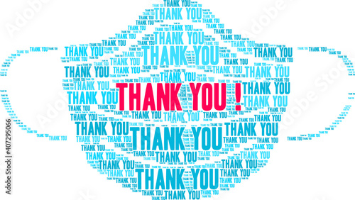Thank You Word Cloud on a white background. 
